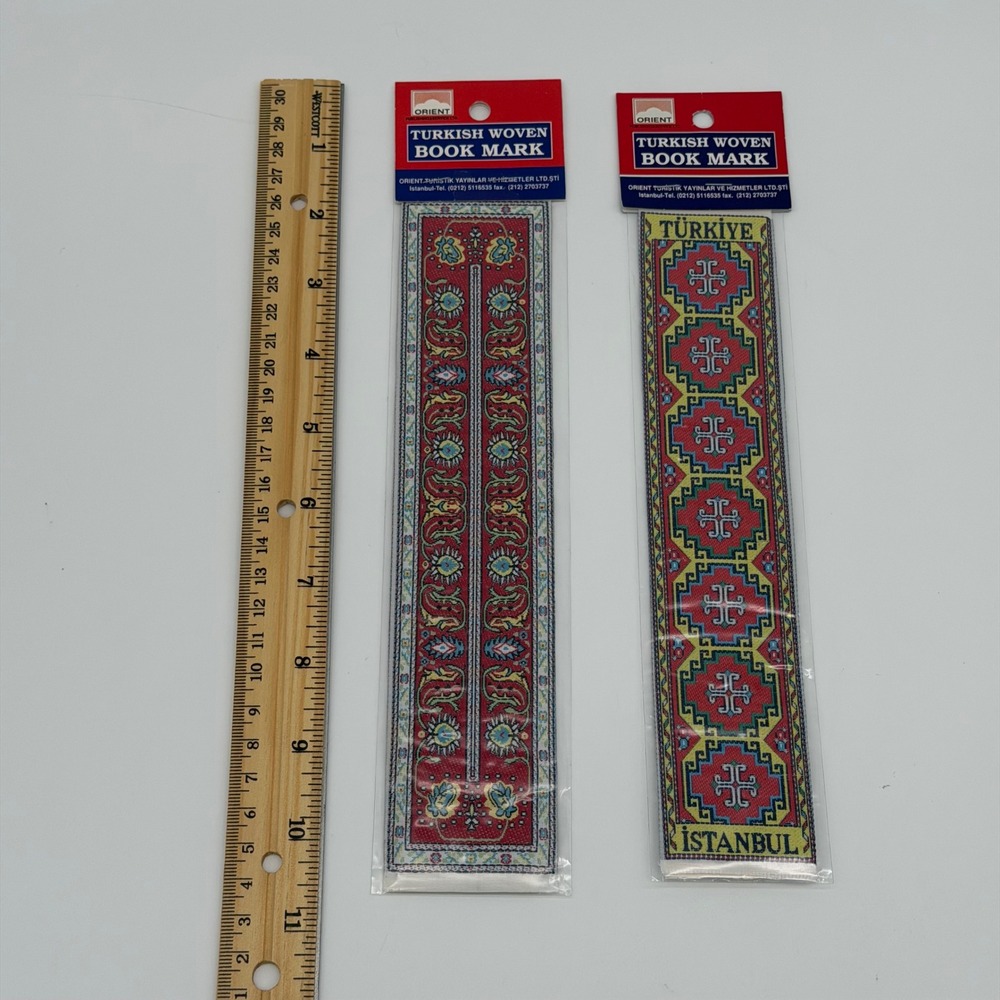 (Lot of 2) Turkish Woven Bookmarks Carpet Design‎